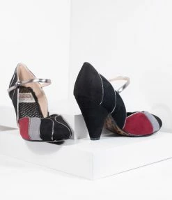 Ellie Shoes Bettie Page Black Suede Kathryn Heels