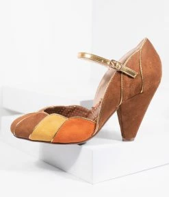 Ellie Shoes Bettie Page Brown Suede Kathryn Heels