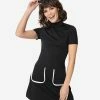 Smak Parlour Black Mock Turtleneck Wave Maker Mini Dress Clothing