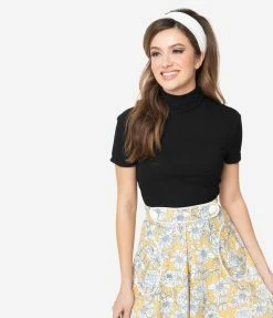 Clothing Smak Parlour Black Mock Turtleneck It Girl Top