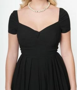 Unique Vintage Black Sweetheart Midge Swing Dress New Arrivals!