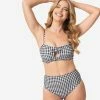 Dreamwave Pin-Up Style Black & White Gingham Swim Bottom