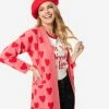 Heimish USA (Rachael) Pink & Red Hearts Open Long Cardigan Sale