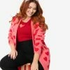 Heimish USA (Rachael) Plus Size Pink & Red Hearts Open Long Cardigan Sale