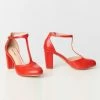 Unique Vintage Red Leatherette T-Strap Astaire Pumps Unique Vintage Brand
