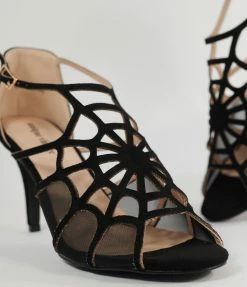 Unique Vintage Black Spider Web Heels