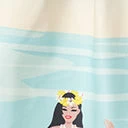 Unique Vintage Hula Island Scene Jayne Swing Skirt