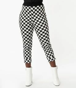 Smak Parlour Black & White Checkered Smarty Pants Capri