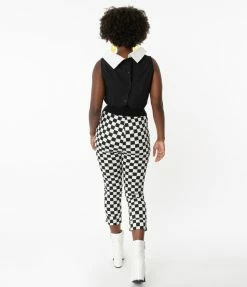 Smak Parlour Black & White Checkered Smarty Pants Capri