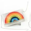 Ricki Designs Silver Beaded Rainbow Clutch