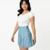Unique Vintage Light Blue Chambray Joyce Shorts Sale