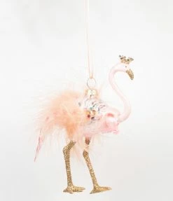 Cody Foster Retro Pink Flamingo Glass Ornament Accessories