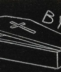 Sale Unique Vintage Black Bye Coffin Fiber Doormat