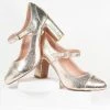 Demfon International (Chelsea Crew) Chelsea Crew Metallic Textured Gold Orlando Heels Heels & Wedges