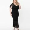 Ains & Elke StyleHaus Plus Size Vintage Style Black Lace Rapture Wiggle Dress