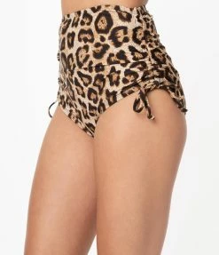 Unique Vintage Leopard Print Provincetown Swim Bottom Swimwear