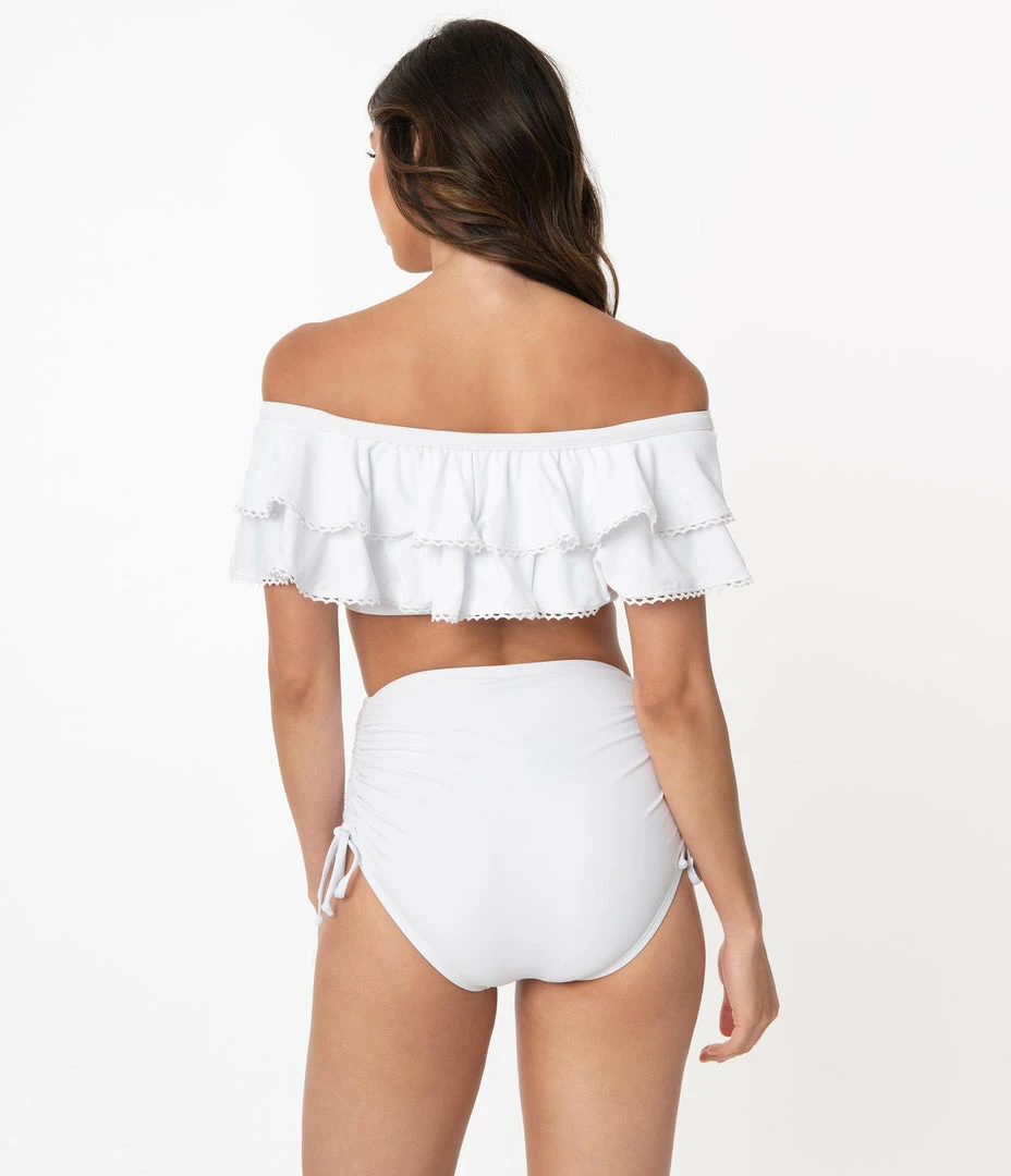 Swimwear Unique Vintage White Provincetown Swim Bottom