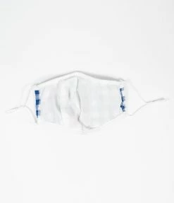 Smak Parlour Blue & White Gingham Face Mask Sale