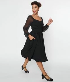 SHEEN Clothing Ltd Black Dior Swing Dress