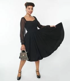 SHEEN Clothing Ltd Black Dior Swing Dress