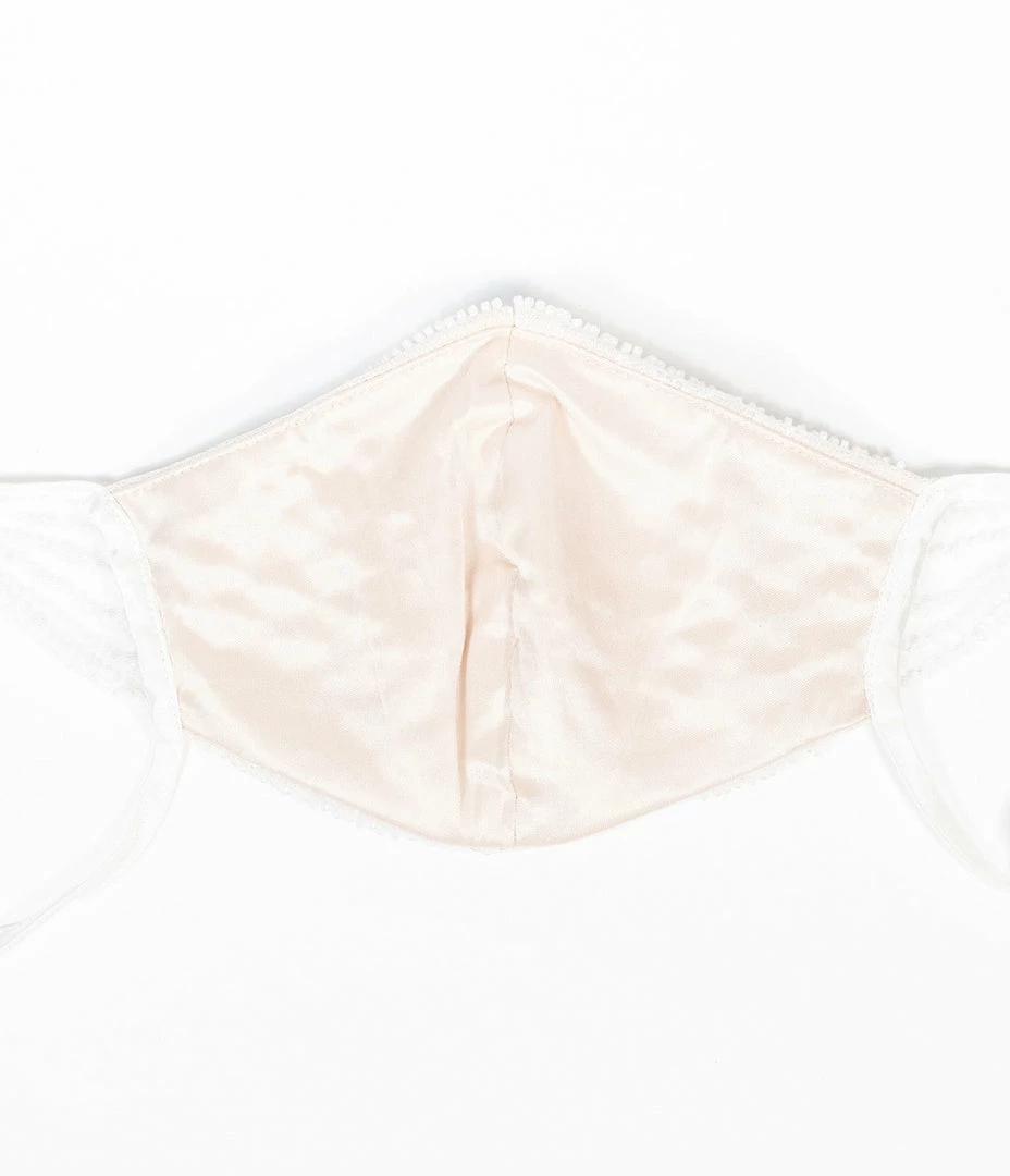 Cinderella Divine Moto White Beaded & Lace Face Mask