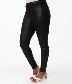 See And Be Seen Black Snake Skin Leggings
