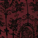 Unique Vintage Burgundy & Black La Catrina Velvet Burnout Donna Blouse