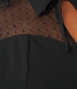 Unique Vintage Plus Size 1950s Black Addison Blouse