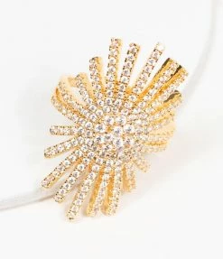 Jamie Rocks & Co Jewelry Gold & Silver Rhinestone Starburst Adjustable Ring