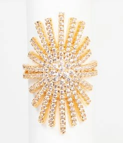 Jamie Rocks & Co Jewelry Gold & Silver Rhinestone Starburst Adjustable Ring