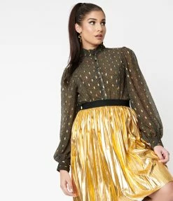 Sale Smak Parlour Emerald Leopard Resident Artist Blouse