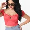 Sale Unique Vintage Red Turner Crop Top