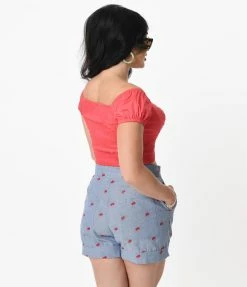 Sale Unique Vintage Red Turner Crop Top