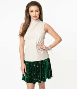 Sale Smak Parlour Silver Sparkle Turtleneck Corporate Lingo Top