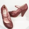 Ellie Shoes Bettie Page Burgundy Leatherette Elanor Heels