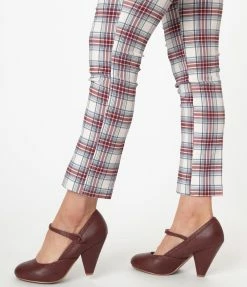 Ellie Shoes Bettie Page Burgundy Leatherette Elanor Heels