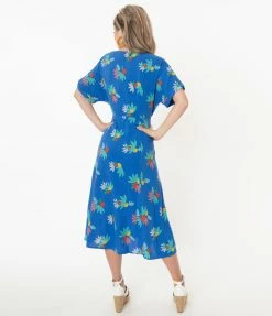 Emily And Fin Emily & Fin Blue Summer Fruits Print Jenna Wrap Dress