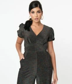 Smak Parlour Black & Rainbow Sparkle HostessWithMostess Jumpsuit