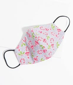 Sale Retrolicious Candy Cane Print Face Mask