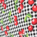 Coral & Jade Apparel, LLC (Bettie Page, Esther Williams, Girl Howdy) Bettie Page Gingham & Cherry Print Bandeau Swim Top Swimwear