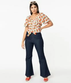 Collectif Dark Denim Blue Rainbow Dreamer Donna Jeans Sale