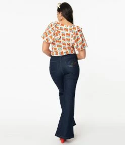 Collectif Dark Denim Blue Rainbow Dreamer Donna Jeans Sale