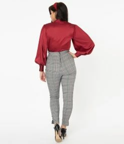 Unique Vintage Glen Plaid High Waist Melody Pants Sale