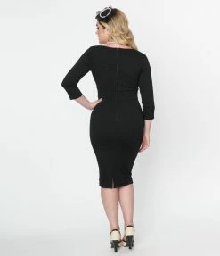 Clothing Unique Vintage Black Lyddie Wiggle Dress