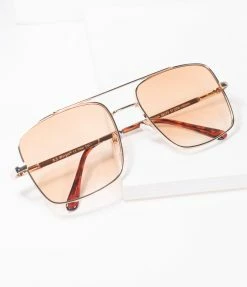 AJ Morgan Eyewear (B2B Wholesale) Accessories Gold & Amber Square Issue Sunglasses