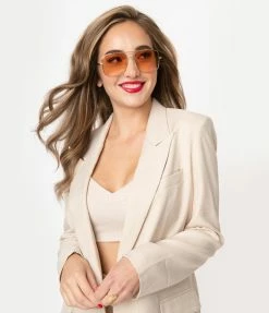 AJ Morgan Eyewear (B2B Wholesale) Accessories Gold & Amber Square Issue Sunglasses