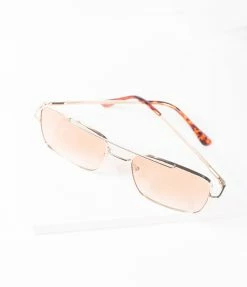 AJ Morgan Eyewear (B2B Wholesale) Accessories Gold & Amber Square Issue Sunglasses