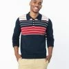 Collectif Navy & Red & White Stripe Jo Hunter Mens Polo Shirt Sale