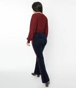 Smak Parlour Navy Corduroy Picket Line Pants Sale