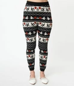 Unique Vintage Halloween Fair Isle Sycamore Knit Leggings Sale